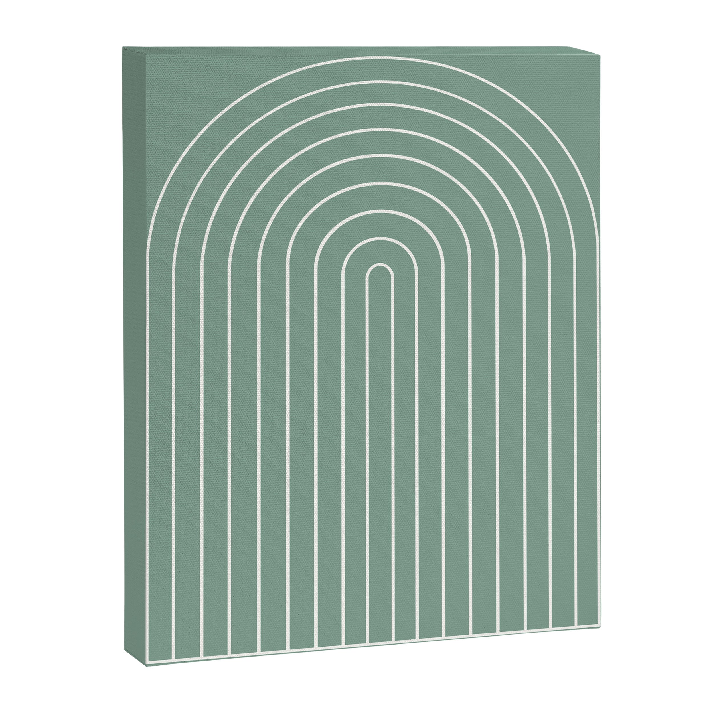 Minimal Arch XXXVII Natural Green Modern Geometric Lines Canvas Print Gallery Image 6