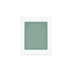 Minimal Arch XXXVII Natural Green Modern Geometric Lines Art Print Gallery Image 1