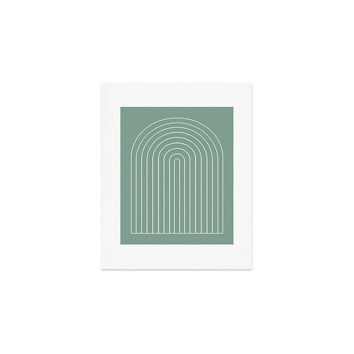Minimal Arch XXXVII Natural Green Modern Geometric Lines Art Print Gallery Image 1