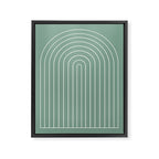 Minimal Arch XXXVII Natural Green Modern Geometric Lines Framed Canvas Print Gallery Image 6