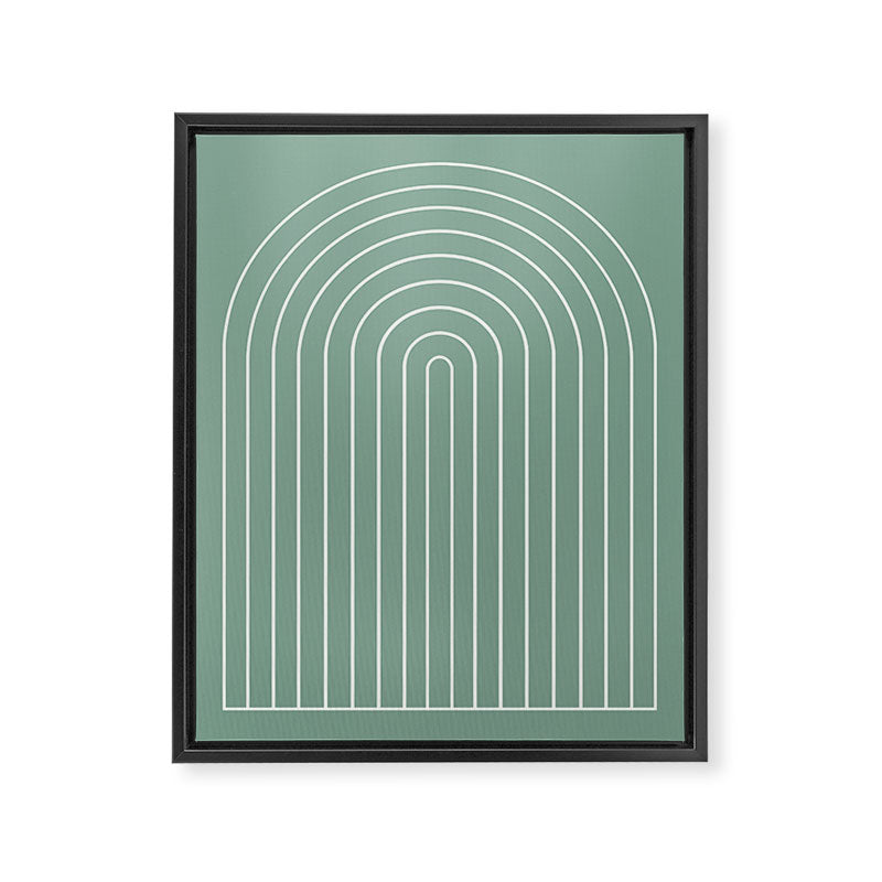 Minimal Arch XXXVII Natural Green Modern Geometric Lines Framed Canvas Print Gallery Image 6