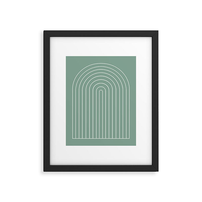 Minimal Arch XXXVII Natural Green Modern Geometric Lines Framed Art Print Gallery Image 5