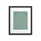 Minimal Arch XXXVII Natural Green Modern Geometric Lines Framed Art Print Gallery Image 5