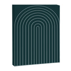 Minimal Arch XXXVIII Dark Teal Green Modern Geometric Lines Canvas Print Gallery Image 6
