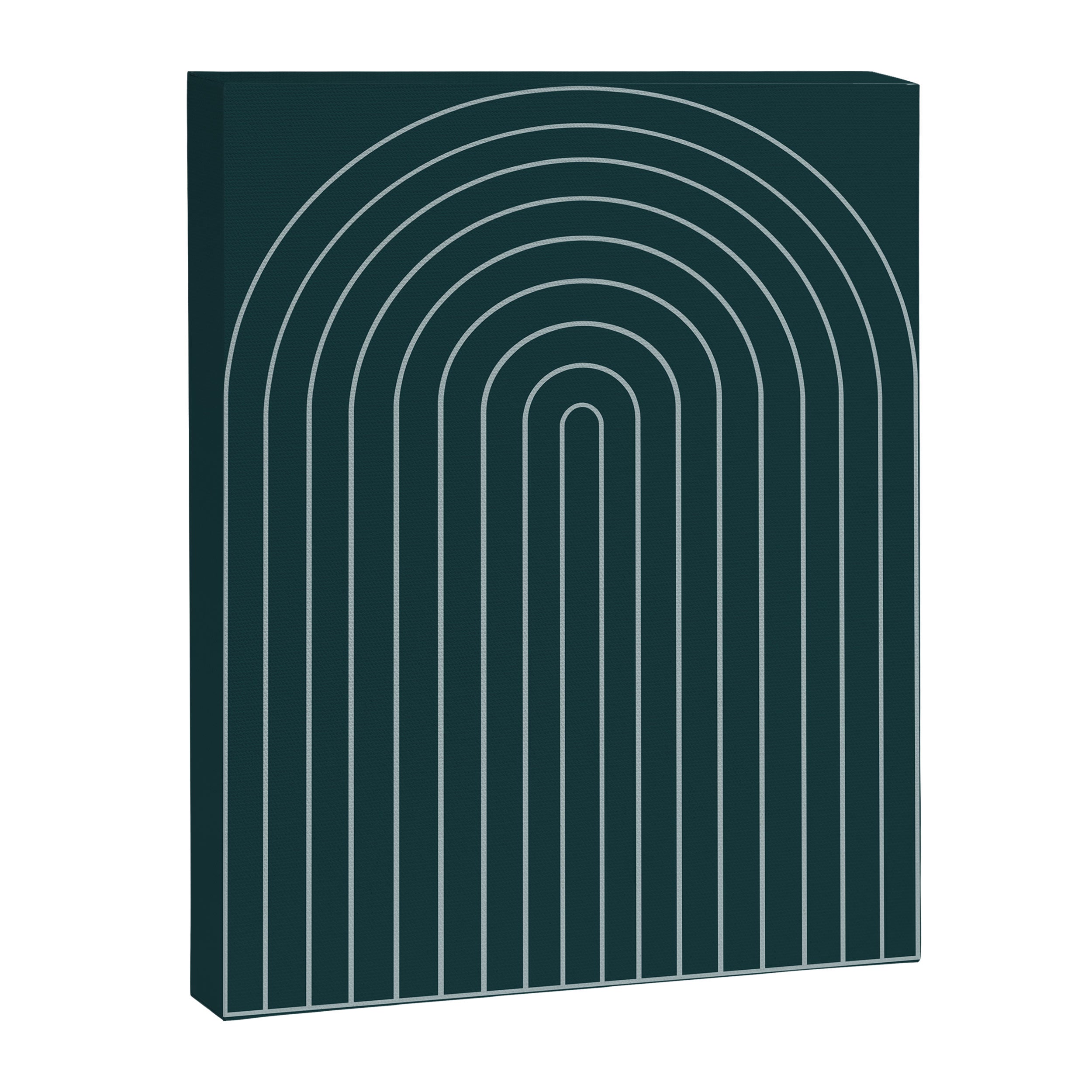 Minimal Arch XXXVIII Dark Teal Green Modern Geometric Lines Canvas Print Gallery Image 6