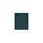 Minimal Arch XXXVIII Dark Teal Green Modern Geometric Lines Art Print Gallery Image 1