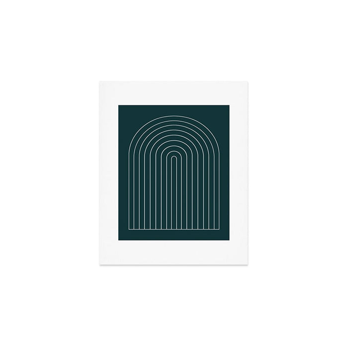 Minimal Arch XXXVIII Dark Teal Green Modern Geometric Lines Art Print Gallery Image 1