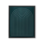 Minimal Arch XXXVIII Dark Teal Green Modern Geometric Lines Framed Canvas Print Gallery Image 6