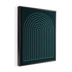 Minimal Arch XXXVIII Dark Teal Green Modern Geometric Lines Framed Canvas Print Gallery Image 2