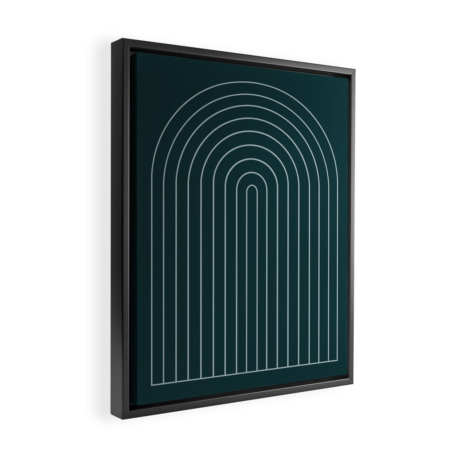 Minimal Arch XXXVIII Dark Teal Green Modern Geometric Lines Framed Canvas Print Gallery Image 2