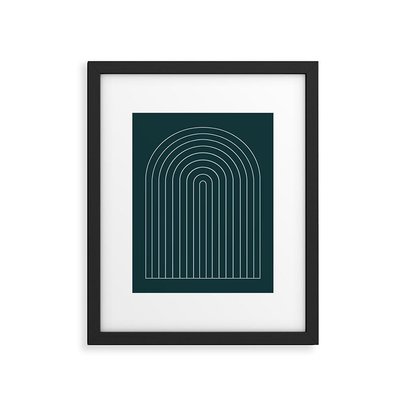 Minimal Arch XXXVIII Dark Teal Green Modern Geometric Lines Framed Art Print Gallery Image 5