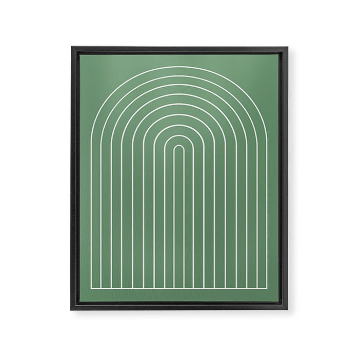 Minimal Arch XXXVIII Fresh Green Modern Geometric Lines Framed Canvas Print Gallery Image 1