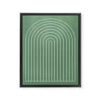 Minimal Arch XXXVIII Fresh Green Modern Geometric Lines Framed Canvas Print Gallery Image 6