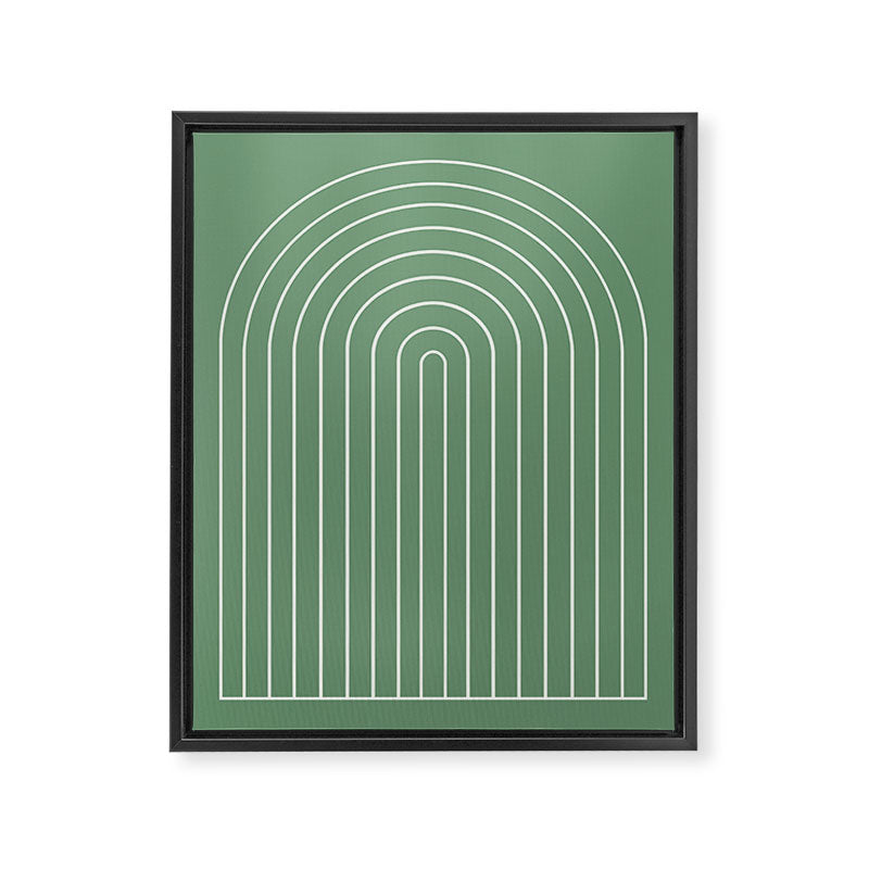 Minimal Arch XXXVIII Fresh Green Modern Geometric Lines Framed Canvas Print Gallery Image 6