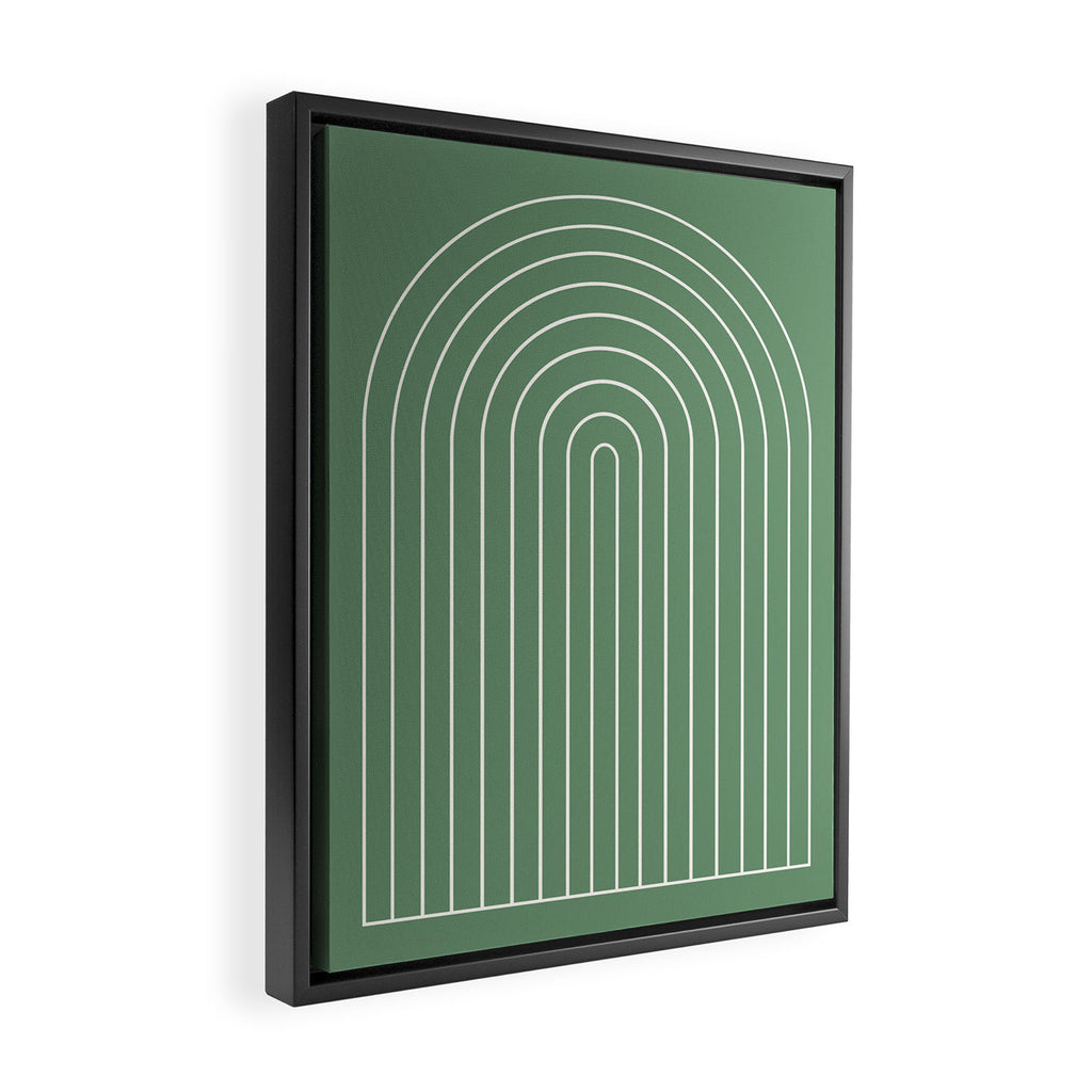 Minimal Arch XXXVIII Fresh Green Modern Geometric Lines Framed Canvas Print Gallery Image 2