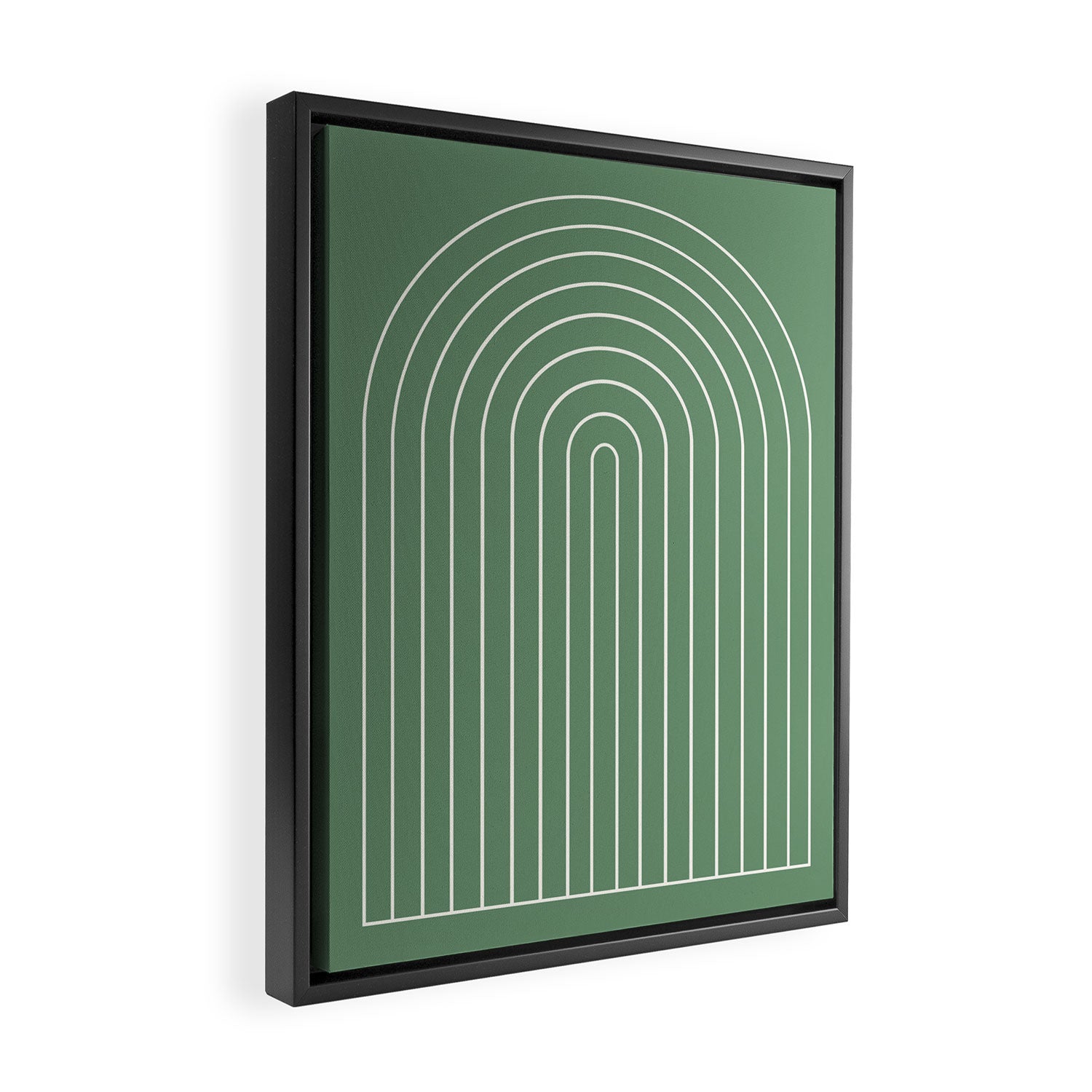 Minimal Arch XXXVIII Fresh Green Modern Geometric Lines Framed Canvas Print Gallery Image 2