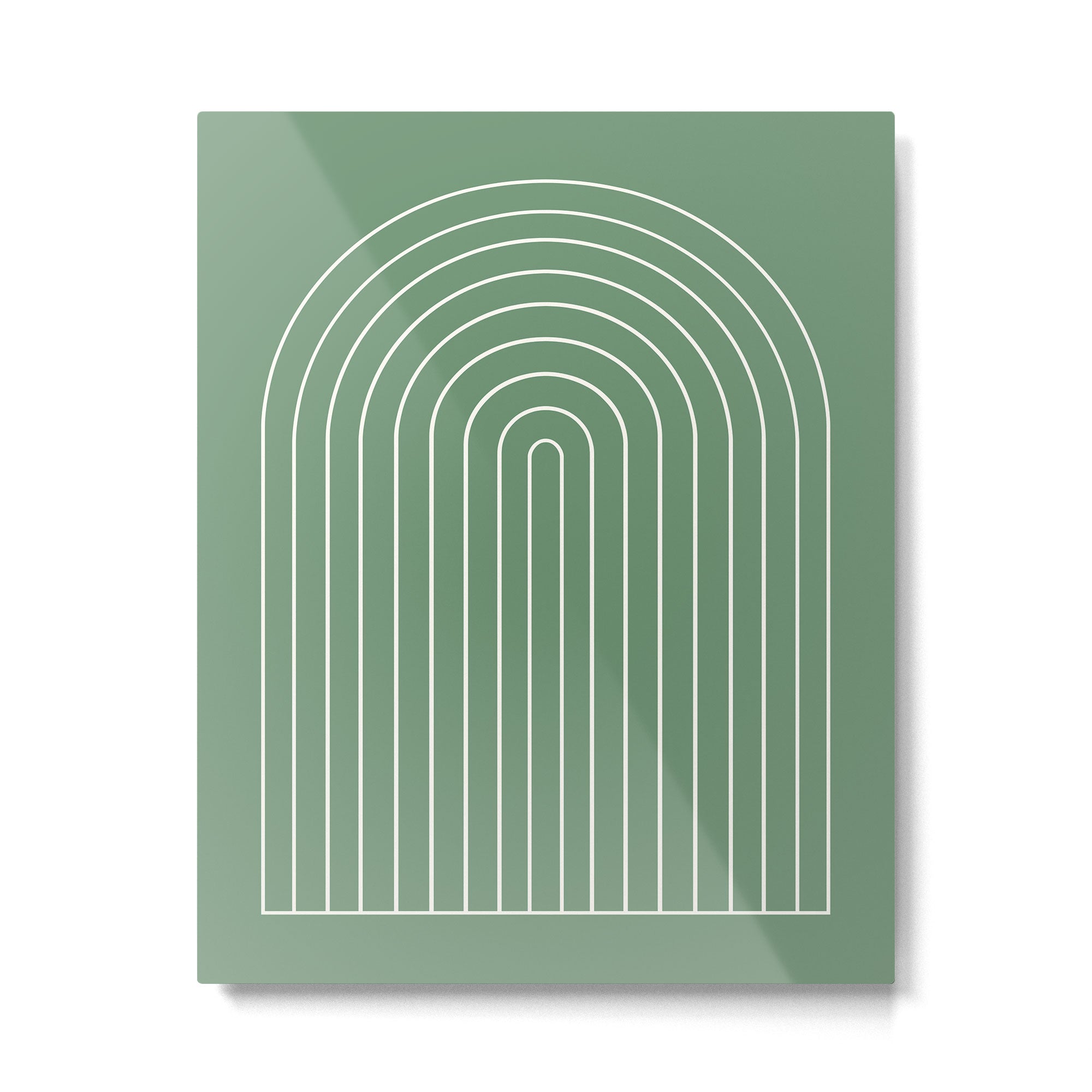 Minimal Arch XXXVIII Fresh Green Modern Geometric Lines Metal Print Gallery Image 4