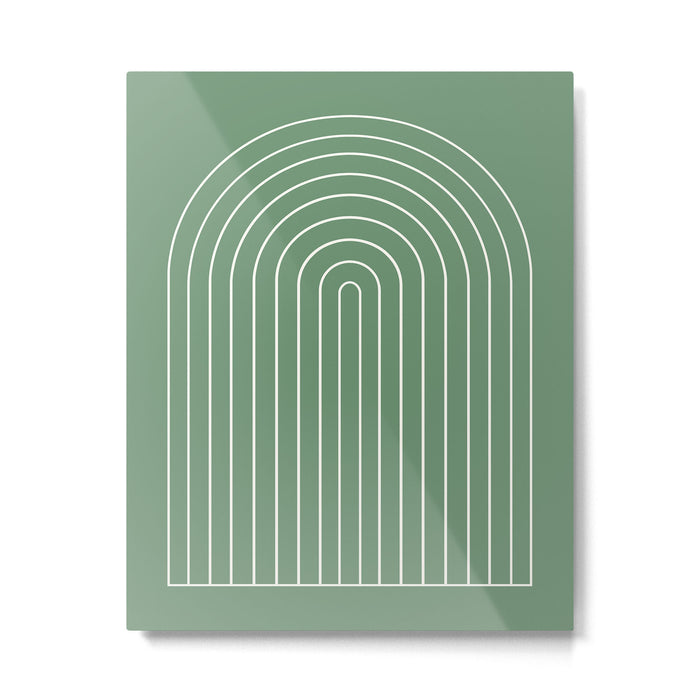 Minimal Arch XXXVIII Fresh Green Modern Geometric Lines Metal Print Gallery Image 1