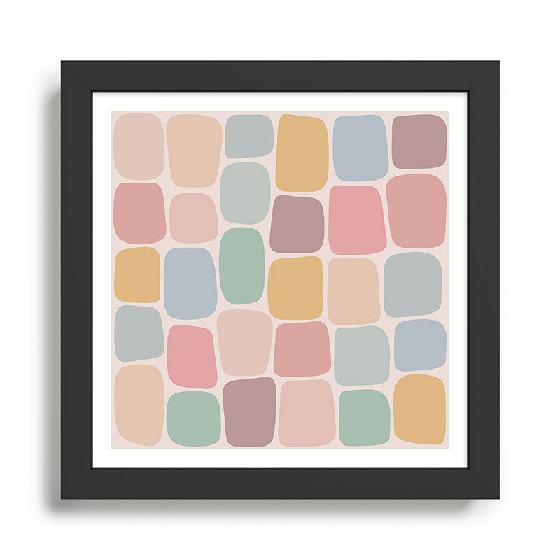 Minimal Blocks - Pastel Rainbow Framed Art Print Gallery Image 1