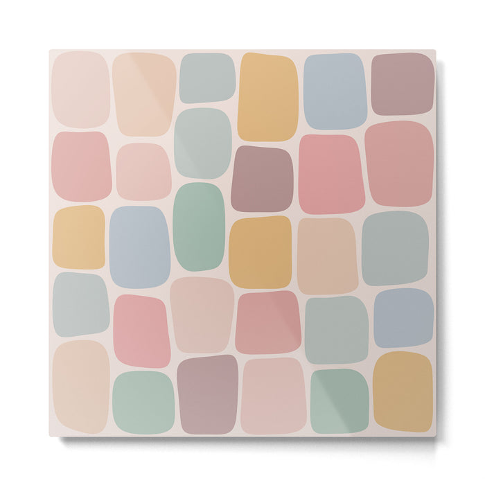 Minimal Blocks - Pastel Rainbow Metal Print Gallery Image 1