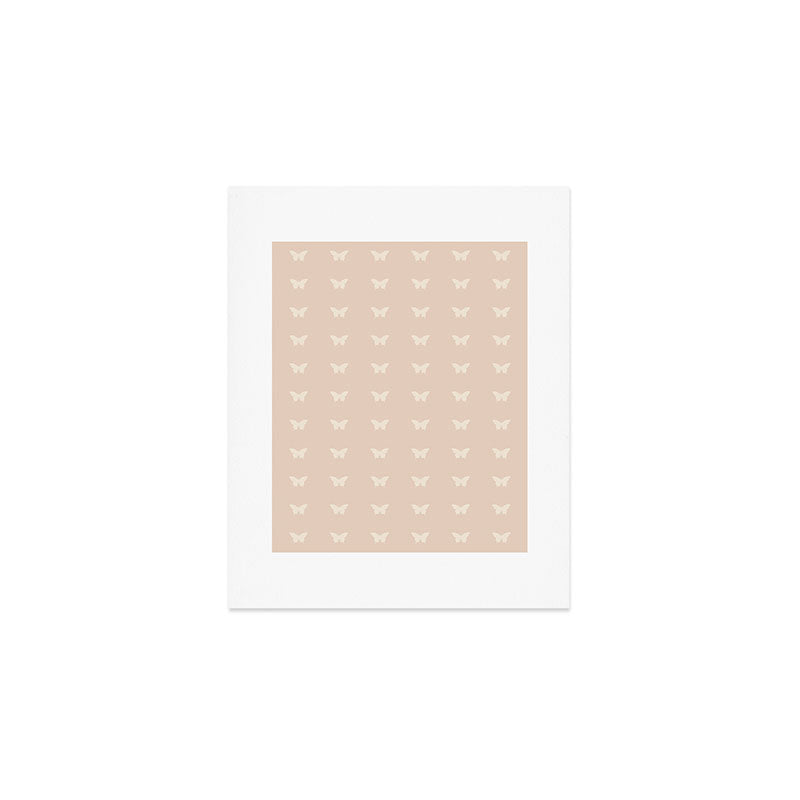 Butterfly Pattern - Neutral Pink Art Print Gallery Image 1