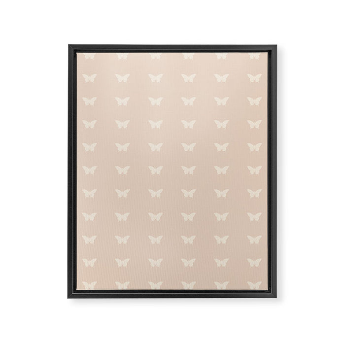 Butterfly Pattern - Neutral Pink Framed Canvas Print Gallery Image 1