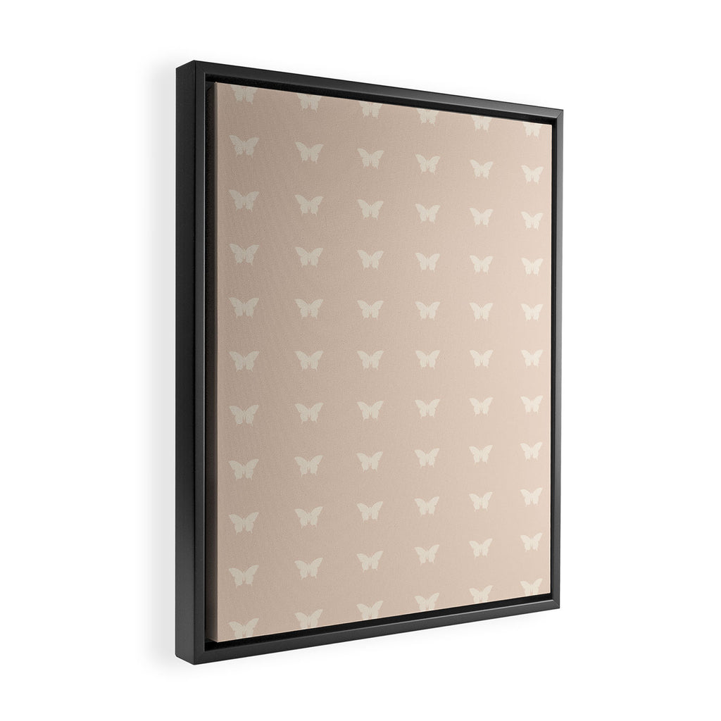 Butterfly Pattern - Neutral Pink Framed Canvas Print Gallery Image 2