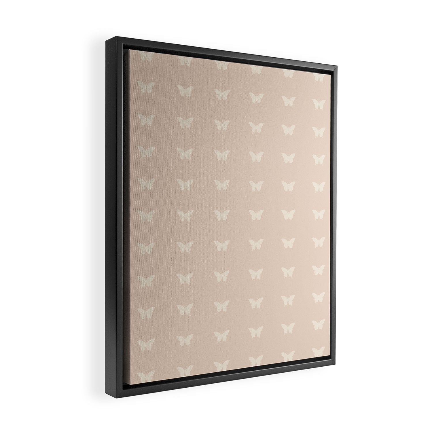 Butterfly Pattern - Neutral Pink Framed Canvas Print Gallery Image 2