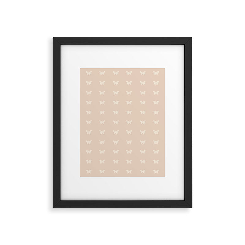 Butterfly Pattern - Neutral Pink Framed Art Print Gallery Image 6