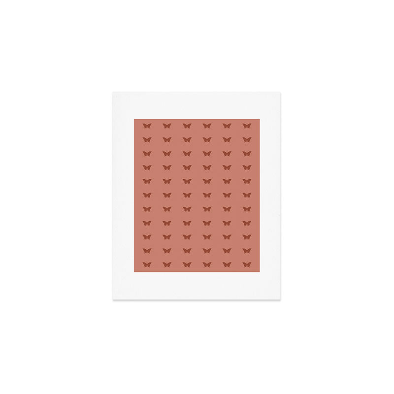 Butterfly Pattern - Red Art Print Gallery Image 1