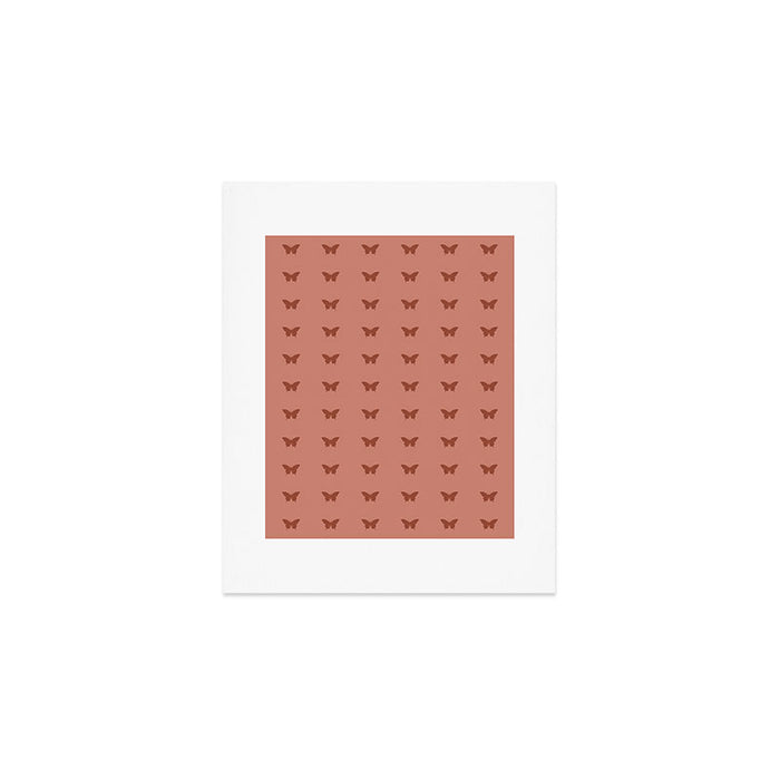 Butterfly Pattern - Red Art Print Gallery Image 1