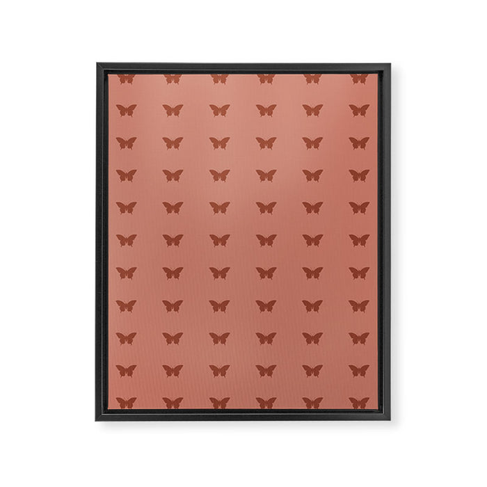 Butterfly Pattern - Red Framed Canvas Print Gallery Image 1