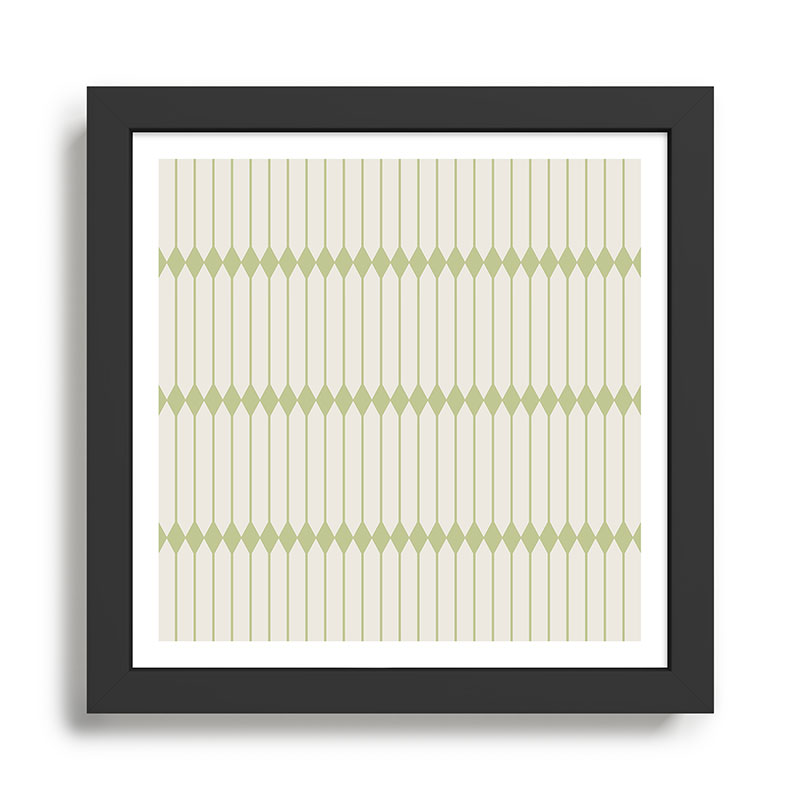 Minimal Geometric Pattern - Green Framed Art Print Gallery Image 1