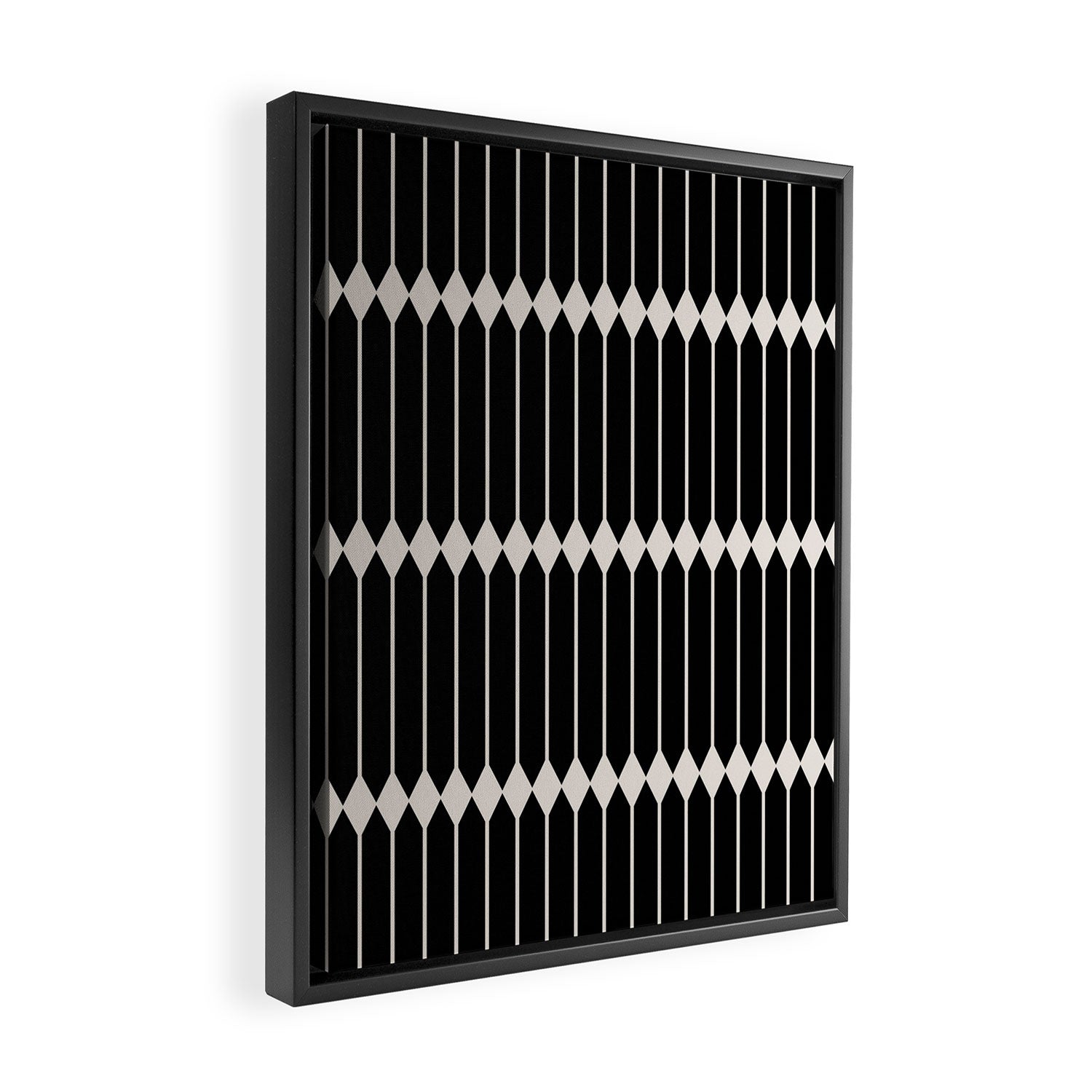 Minimal Geometric Pattern II - Black Framed Canvas Print Gallery Image 2