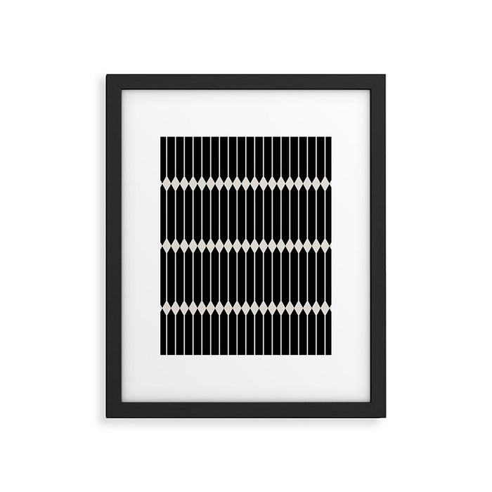 Minimal Geometric Pattern II - Black Framed Art Print Gallery Image 1