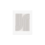 Minimal Line Curvature I Black and White Mid Century Modern Arch Abstract Art Print Gallery Image 1