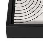 Minimal Line Curvature I Black and White Mid Century Modern Arch Abstract Framed Canvas Print Gallery Image 3