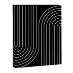 Minimal Line Curvature II Black and White Mid Century Modern Arch Abstract Canvas Print Gallery Image 6