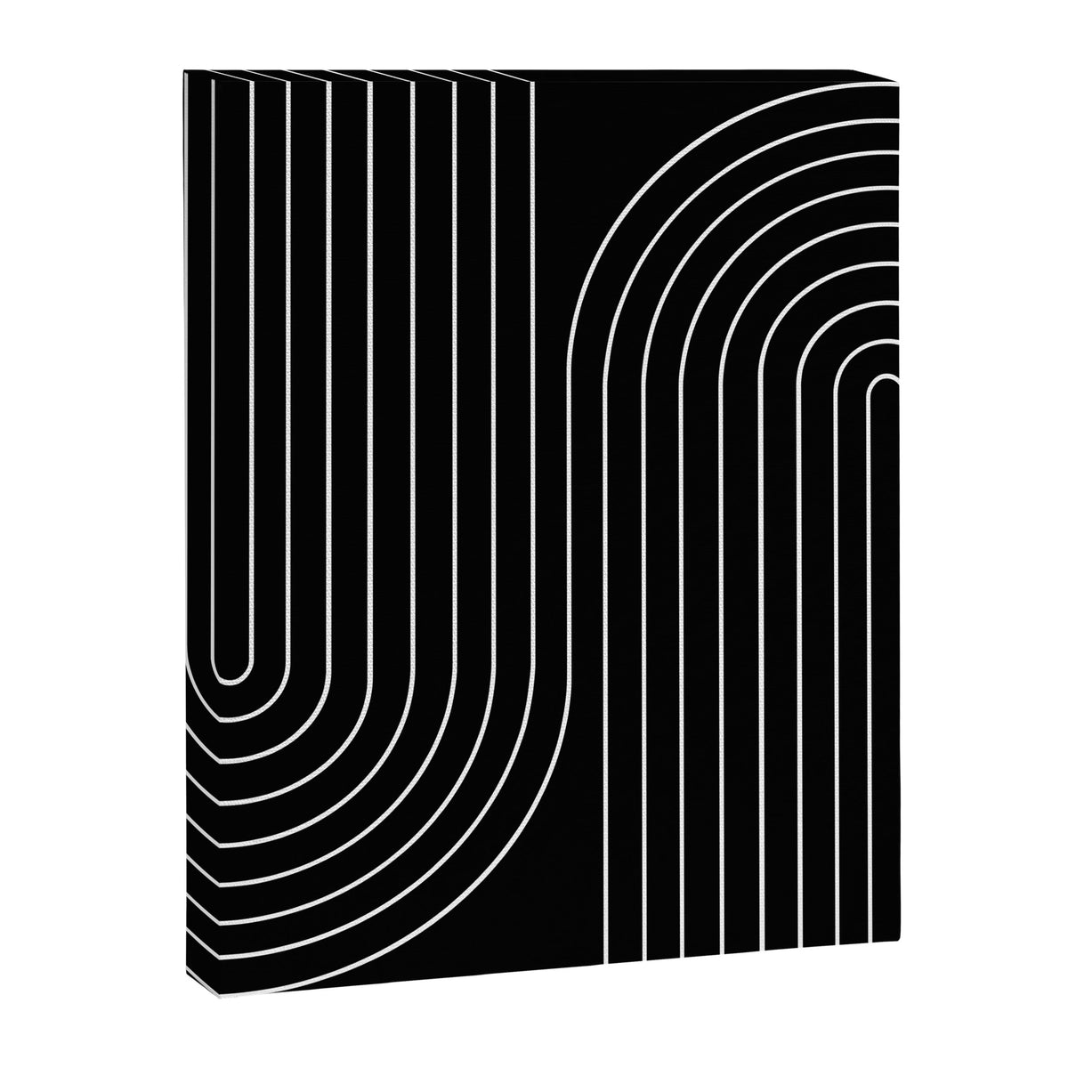 Minimal Line Curvature II Black and White Mid Century Modern Arch Abstract Canvas Print Gallery Image 6