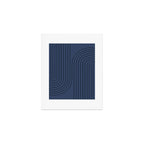 Minimal Line Curvature IV Navy Blue Mid Century Modern Arch Abstract Art Print Gallery Image 1