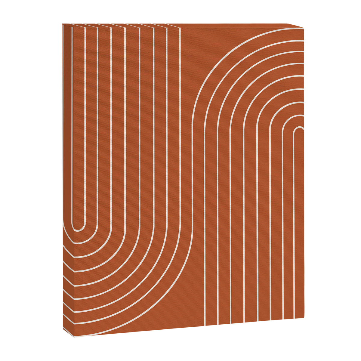 Minimal Line Curvature IX Red Mid Century Modern Arch Abstract Canvas Print Gallery Image 6