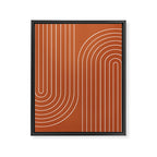 Minimal Line Curvature IX Red Mid Century Modern Arch Abstract Framed Canvas Print Gallery Image 6