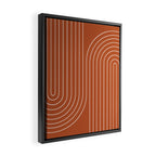 Minimal Line Curvature IX Red Mid Century Modern Arch Abstract Framed Canvas Print Gallery Image 2