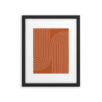 Minimal Line Curvature IX Red Mid Century Modern Arch Abstract Framed Art Print Gallery Image 4