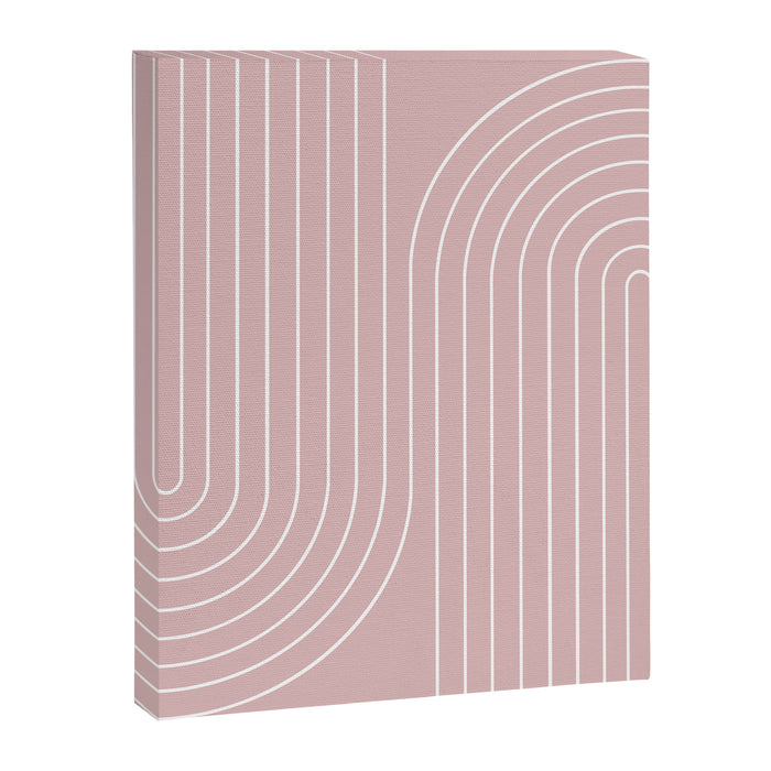 Minimal Line Curvature LXX Blush Pink Mid Century Modern Arch Abstract Canvas Print Gallery Image 1