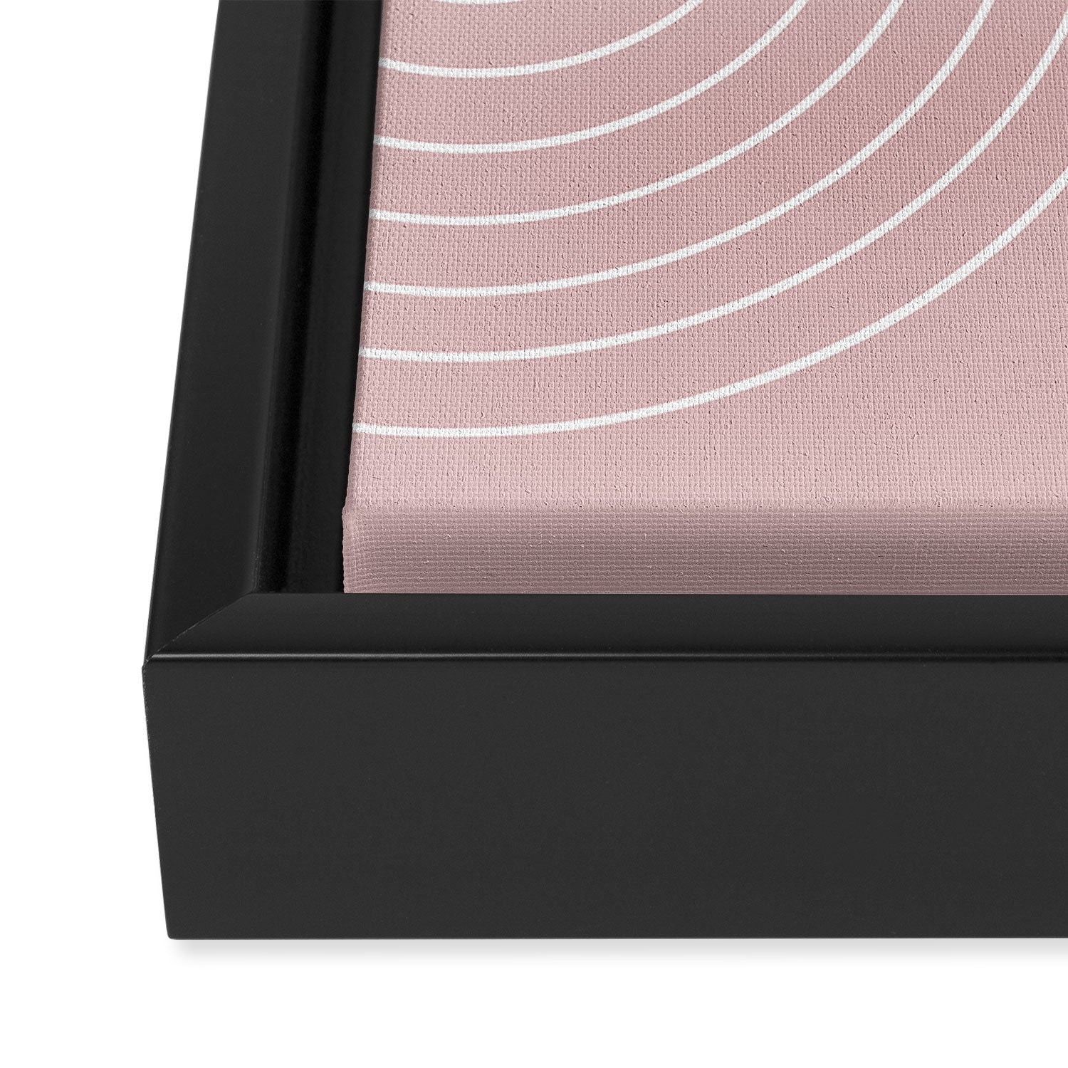 Minimal Line Curvature LXX Blush Pink Mid Century Modern Arch Abstract Framed Canvas Print Gallery Image 3