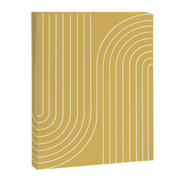 Minimal Line Curvature LXXIII Sunshine Yellow Mid Century Modern Arch Abstract Canvas Print Gallery Image 1