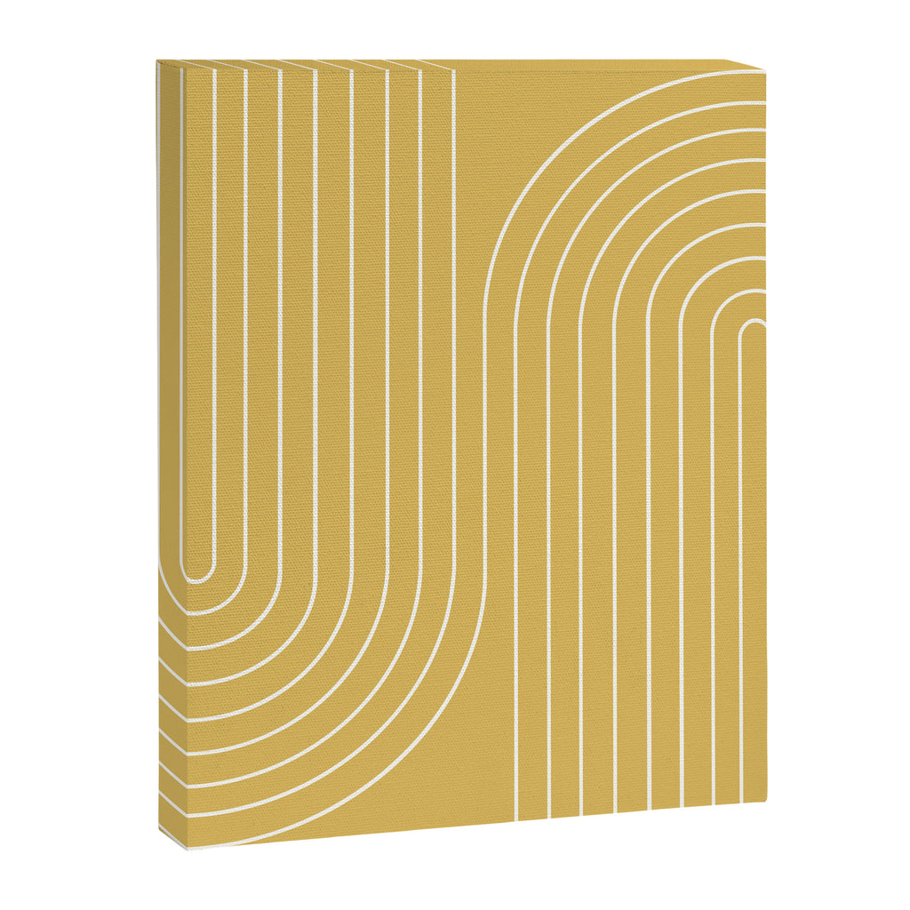 Minimal Line Curvature LXXIII Sunshine Yellow Mid Century Modern Arch Abstract Canvas Print Gallery Image 6