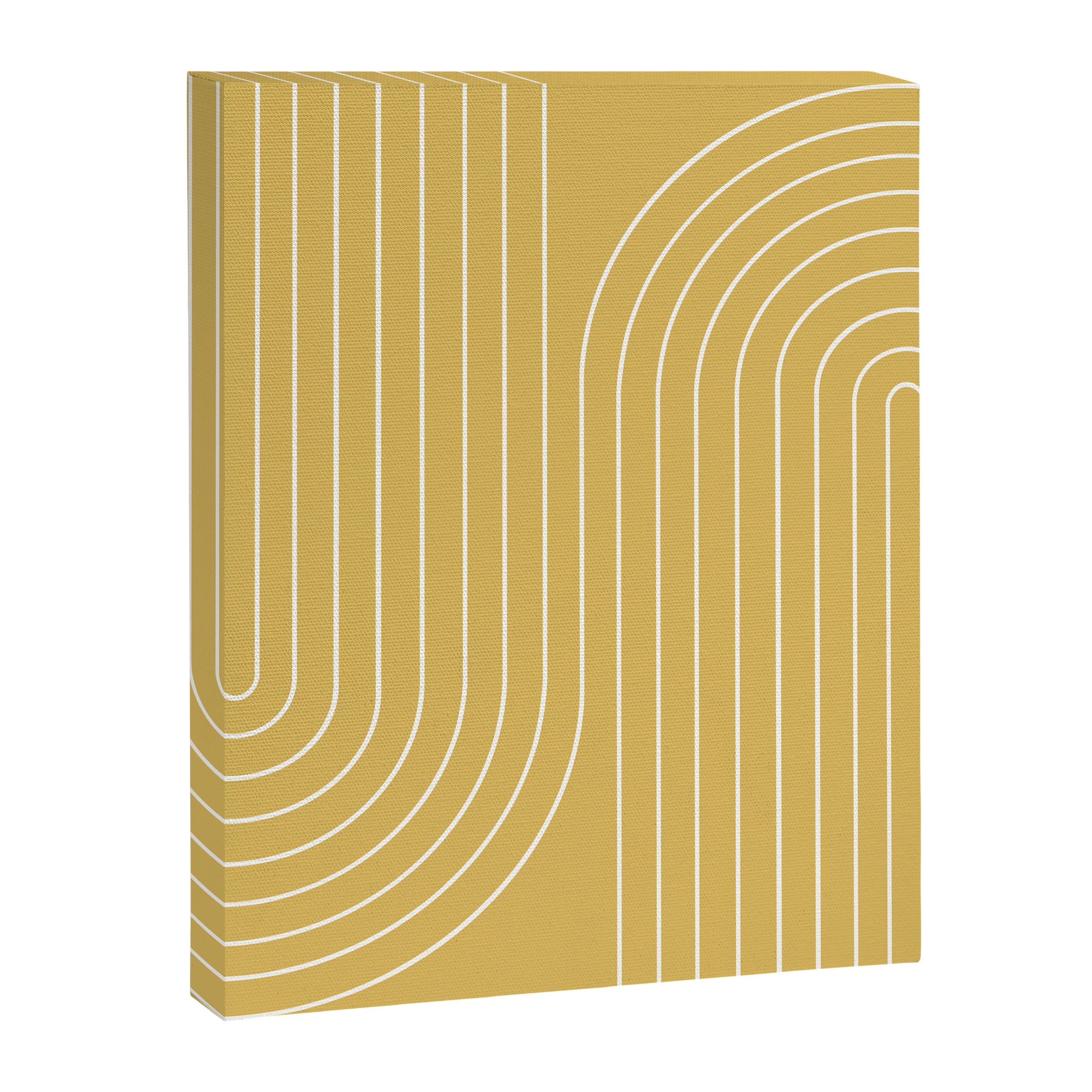 Minimal Line Curvature LXXIII Sunshine Yellow Mid Century Modern Arch Abstract Canvas Print Gallery Image 6