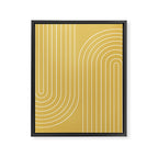 Minimal Line Curvature LXXIII Sunshine Yellow Mid Century Modern Arch Abstract Framed Canvas Print Gallery Image 6